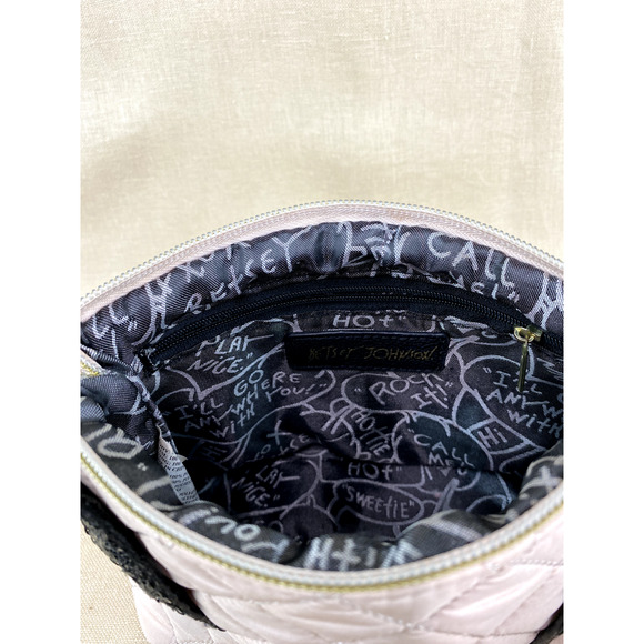 Betsey Johnson Pink Quilted Kitty Cat Zip Makeup Bag - Picture 6 of 7